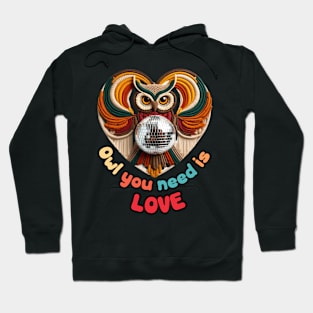 Owl You Need is Love Shirt, 1970s Shirt, 70s Groovy Tee, Disco Ball Shirt, Groovy Owl Shirt, Vintage 1970s, Retro Graphic Shirt, Hippie Mom Hoodie